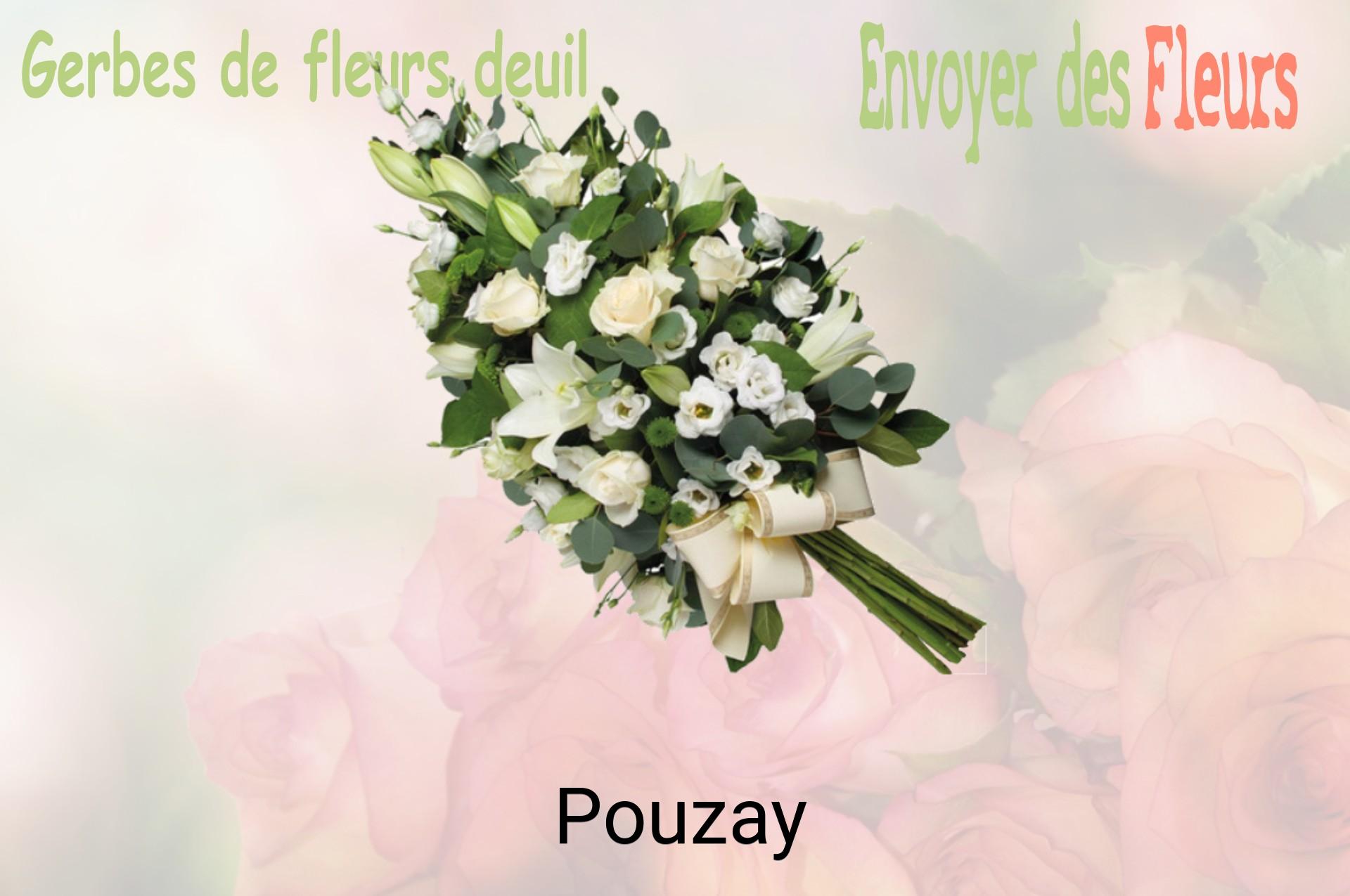 Gerbe de fleurs de deuil livrée à Pouzay